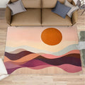 Boho Sun Area Rugs 5x8ft, Minimalist Line Living Room Carpet, Geometric Solar by Unknown
