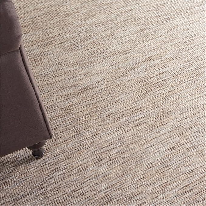 Pemberly Row 6' x 9' Beige Fabric Modern Indoor/Outdoor Area Rug - Image 6