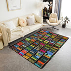 Books Area Rug 3x5 Rainbow Bookshelf Rugs - Image 6