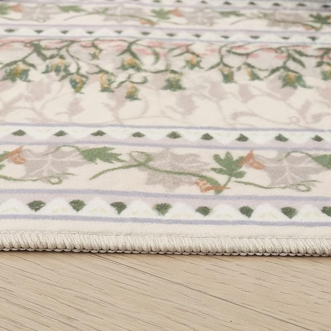 Rugcomf 2x3 Rug Impressionist-Style Vintage Indoor Door Mat Machine Washable - Image 6