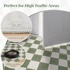 LIVEBOX 4x6 Washable Area Rug Checkered, Non-Slip Small Entryway Rug Green - Image 9