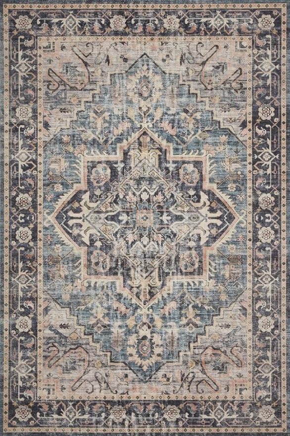 Loloi Hathaway Collection HTH-01 Navy/Multi 2'-6" x 7'-6", .25" Thick Runner Rug - Image 3