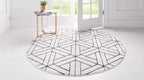 Rugs.com Lattice Trellis Collection Rug – 3 Ft Round White Low-Pile Rug Perfect - Image 4
