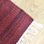 Rugsotic Carpets Hand Woven Flat Weave Kilim Wool 4'x6' Area Rug Solid Dark Red - Image 4