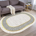 Off White Black Gold Indoor Rugs Modern Minimalist Abstract Geometric Pattern by Unknown
