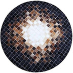 Round Ethnic Rug for Living Room | Handcrafted Designer Floor Carpet by SNALFEHOME