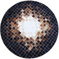 Round Ethnic Rug for Living Room | Handcrafted Designer Floor Carpet by SNALFEHOME