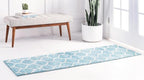 Rugs.com Lattice Frieze Collection Rug – 2' x 6' Runner Light Blue Medium Rug - Image 2