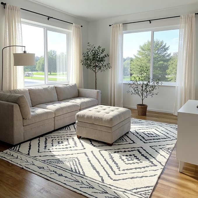 Area Rug 3x5 Rug Machine Washable Non-Slip Low Pile Print Pattern Western Rug - Image 7