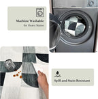 Modern Abstract Rug 5x7 Machine Washable, Boho Area Rugs - Image 5