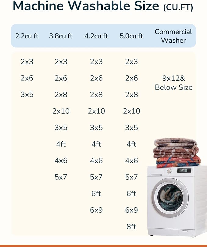 Area Rug 9x12 Rug Machine Washable Non-Slip Low Pile Print Pattern Western Rug - Image 5