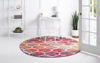 Rugs.com Lattice Frieze Collection Rug – 5' Round Multi Medium Rug Perfect - Image 3