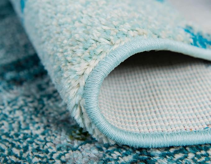 Unique Loom Positano Collection Coastal Modern Fish Light Blue Area Rug - Image 5
