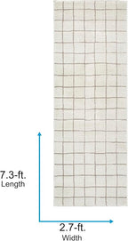 Livabliss x Our PNW Home Cascade Minimalist Grid Area Rug, Grid Ivory/Taupe - Image 2