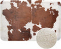 Cowhide Bathroom Mat Rugs Farm Animal Brown Cowhide Print Cow Microfiber Faux by Unknown
