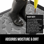 GORILLA GRIP 100% Waterproof All-Season WeatherMax Doormat, US Designed Natural - Image 4