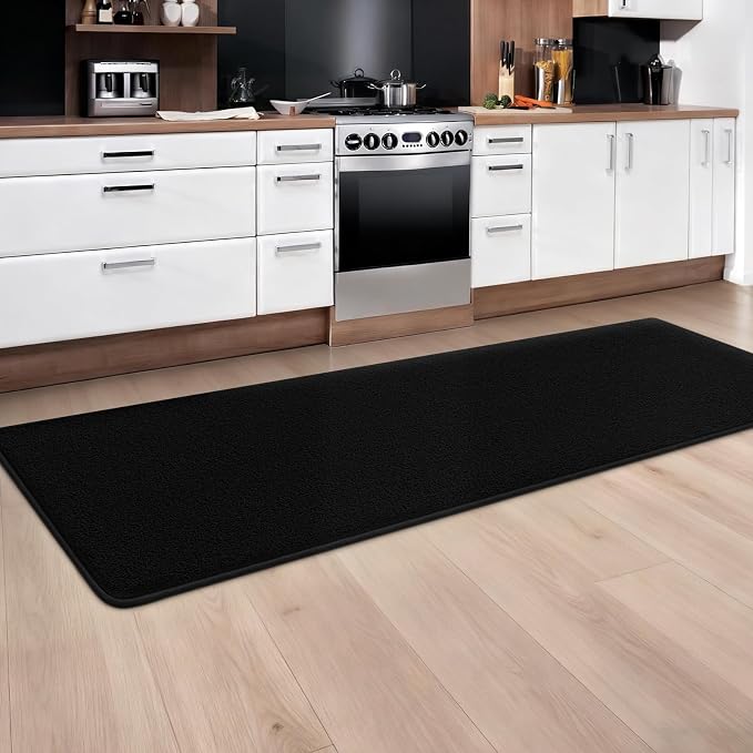 Runner Rug for Hallway, 2x8 Feet Non-Slip Washable Black Long Area Rug Runners - Image 2