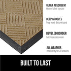 GORILLA GRIP 100% Waterproof All-Season WeatherMax Doormat US Designed Natural - Image 2