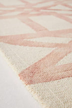 Hand-Tufted Wool Marengo Rug in Pink – Elegant Geometric Wool Carpet - Image 3