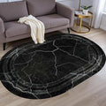 Black Grey Striped Texture Bordered Rugs 8x10 Modern Minimalist Indoor Large by Unknown