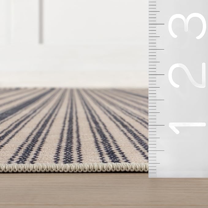 Dash & Albert Axiom Navy Machine Washable Rug, 2 X 3 Feet - Image 3