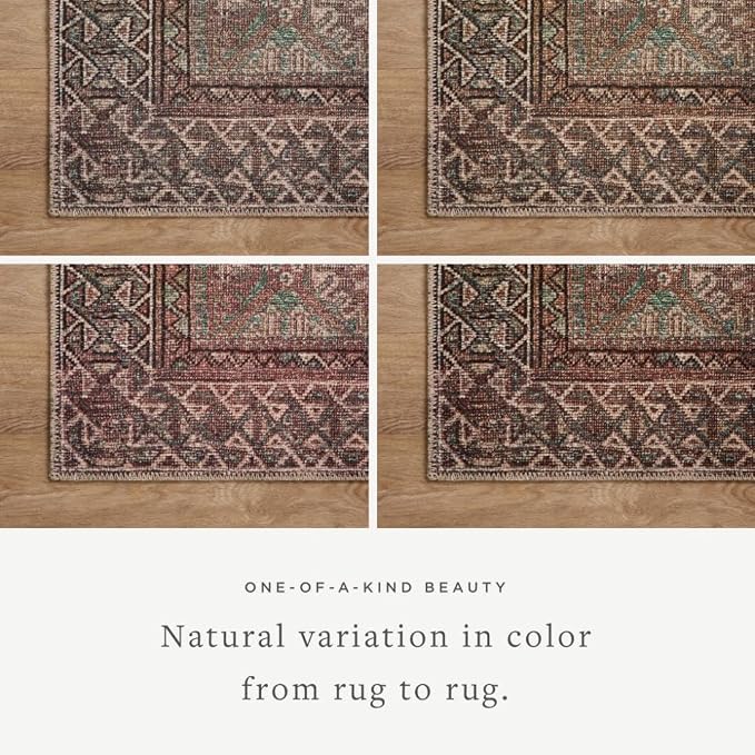 Loloi Amber Lewis Billie Collection, Aqua & Rust 2'-6" x 7'-6" Area Rug – - Image 5