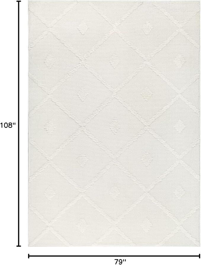 Antep Rugs Palafito 6x9 Geometric Shag Diamond High-Low Pile Textured Indoor - Image 2