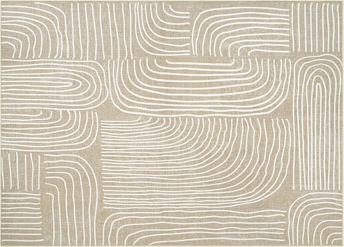 Phantoscope Washable Area Rug 5'x7' Non-Slip, Modern Neutral Boho Rugs - Image 2