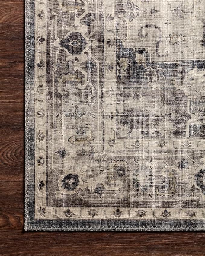 Loloi Hathaway Collection HTH-05 Steel/Ivory 3'-6" x 5'-6", .25" Thick Accent - Image 8