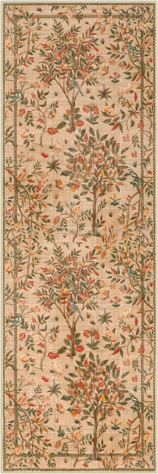 Morebes Boho Floral Runner Rug Non Slip, Washable Flower Long Bathroom Rugs - Image 7