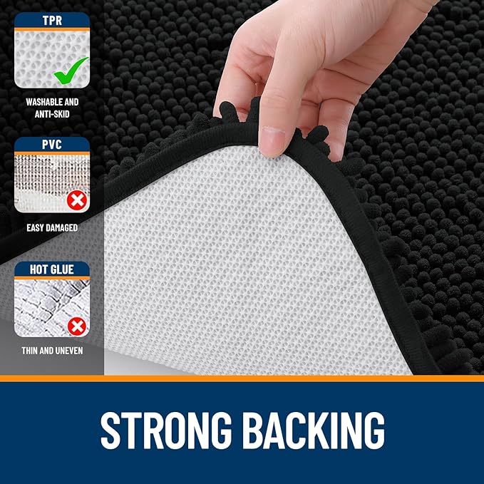 OLANLY Toilet Rugs U-Shaped 24x20, Extra Soft Absorbent Chenille Contour - Image 6