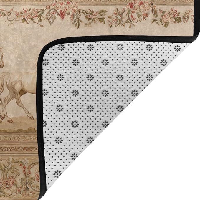 Horse Western Boho Ethnic Style Area Rug Washable Outdoor Rugs Anti-Slip Soft - Image 3