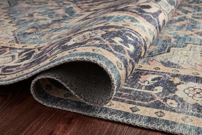 Loloi Hathaway Collection HTH-01 Navy/Multi 2'-6" x 7'-6", .25" Thick Runner Rug - Image 4