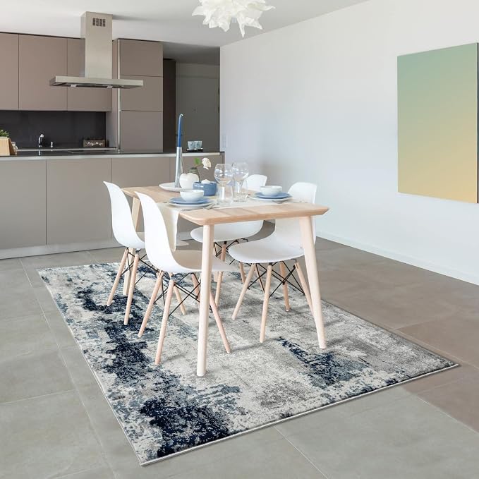 LUXE WEAVERS Kimberly Collection Ivory 5x7 Modern Abstract Area Rug - Image 4