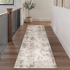 3x7 Washable Runner Rug Brown Grey Abstract Hallway Kitchen Throw Rug Neutral - Image 5