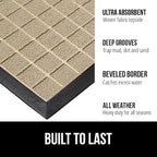 GORILLA GRIP 100% Waterproof All-Season WeatherMax Doormat US Designed Natural - Image 2