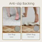 4x6 Solid Fluffy White Area Rug – Washable, Living Room Rug, Non-Slip High Pile - Image 9