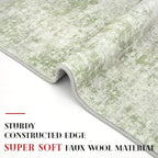 Modern Abstract Runner Rug for Bedroom 2x7, Sage Green Grey Washable Kitchen - Image 4