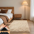 3x5 Light Tan Rugs for Bedroom Living Room, Fluffy Small Area Rug Soft Shag by Unknown