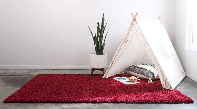 Unique Loom Solid Shag Collection Area Rug - Image 3
