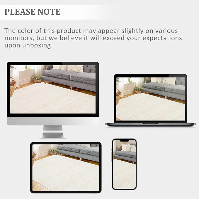 RUGSREAL Solid Machine Washable Area Rug Soft Low-Pile Modern Contemporary Area - Image 5