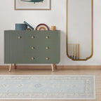 RUGGABLE Washable Vintage Area Rug – Verena Soft Blue 9x12, Stain-Resistant - Image 9