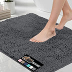 GORILLA GRIP Bath Rug Mat 48x17, Soft Absorbent Chenille, Quick Dry Microfiber by GorillaGrip