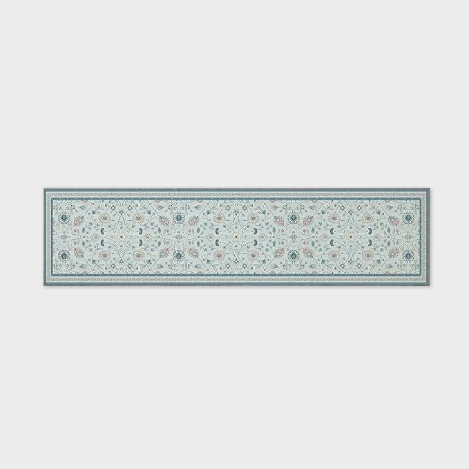 EVERGRACE Hallyway Area Runner Rugs 2x8, Boho Floral Faux Wool Indoor Outdoor - Image 8