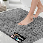 GORILLA GRIP Bath Rug Mat 60x24, Thick Soft Absorbent Chenille, Quick Dry by GorillaGrip