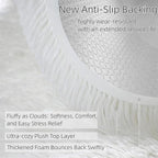 5x7 Solid Fluffy White Area Rug – Washable, Large Living Room Rug, Non-Slip - Image 2