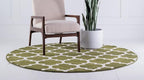 Rugs.com Lattice Collection Rug – 6 Ft Round Dark Green Medium Rug Perfect - Image 4