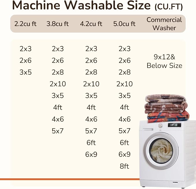 Area Rug 2x4 Rug Machine Washable Non-Slip Low Pile Print Pattern Western Rug - Image 4