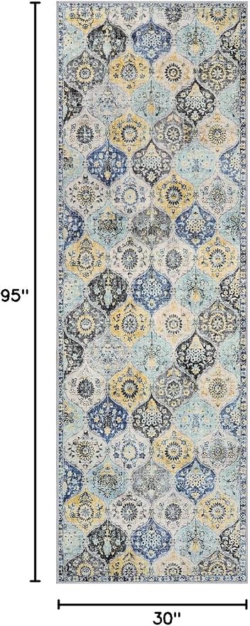 Lahome Moroccan Washable Hallway Runner Rug, Oriental Vintage Non-Slip Laundry - Image 2
