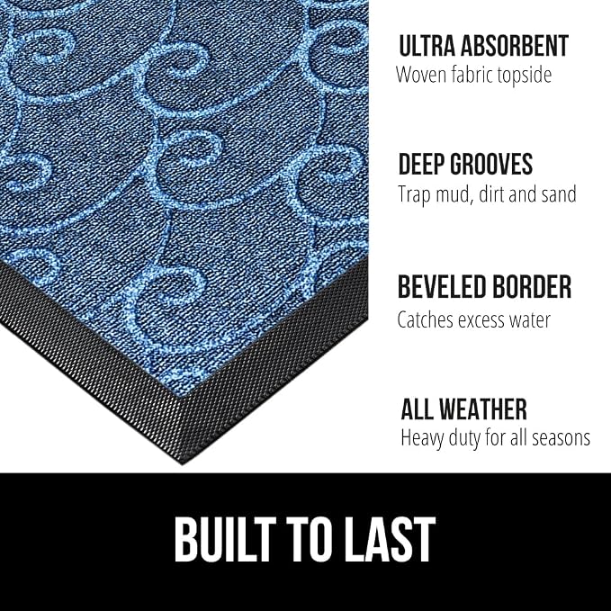 GORILLA GRIP 100% Waterproof All-Season WeatherMax Doormat 35x23, US Designed - Image 2